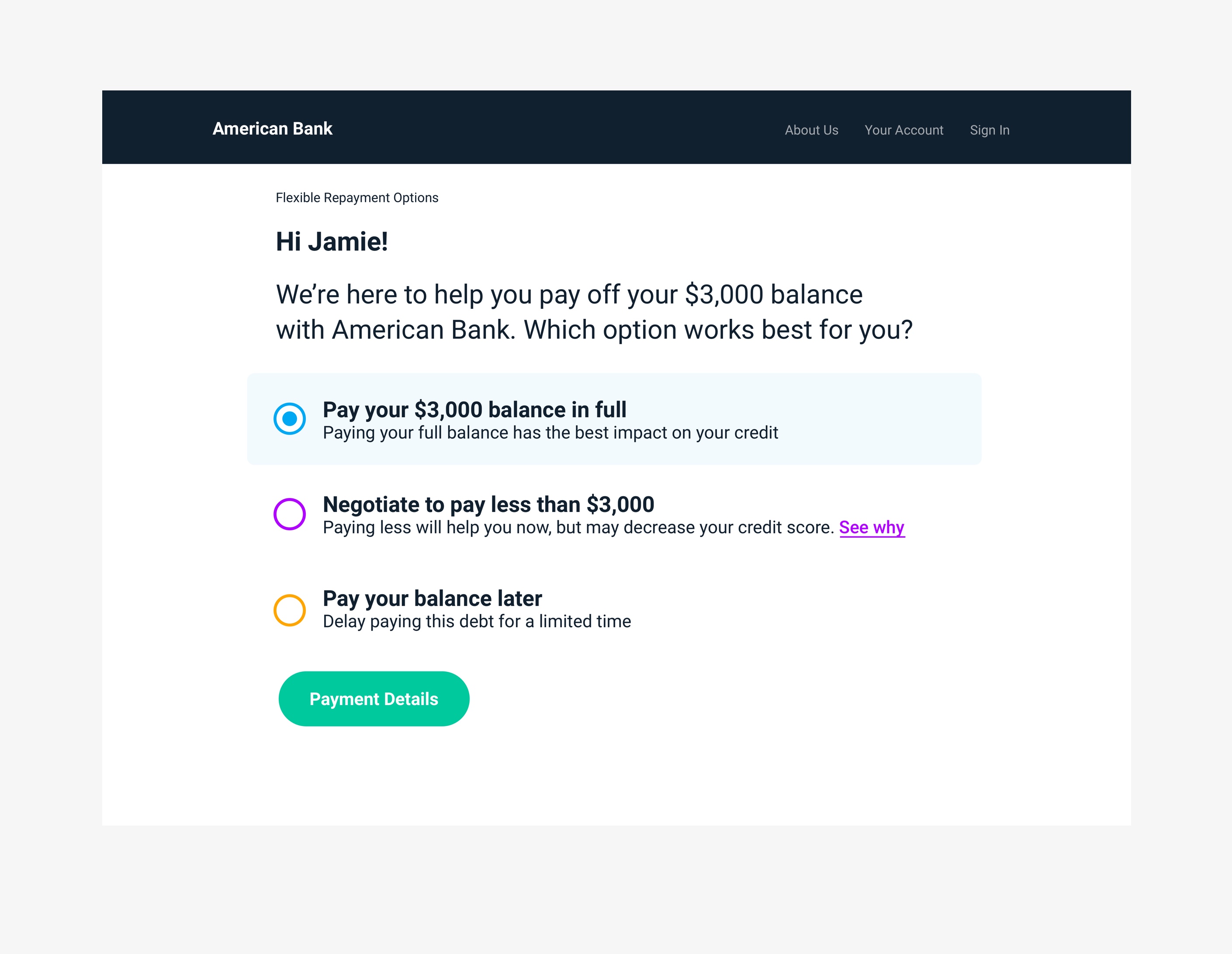 Choose a payment option - Desktop